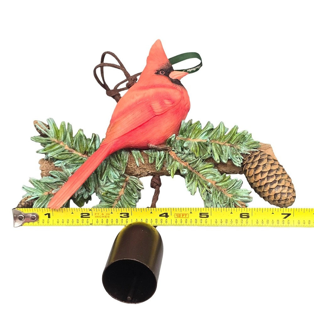 Marjolein Bastin Hallmark Cardinal Bird Pine Branch Bell Ornament Cottagecore - Picture 11 of 14